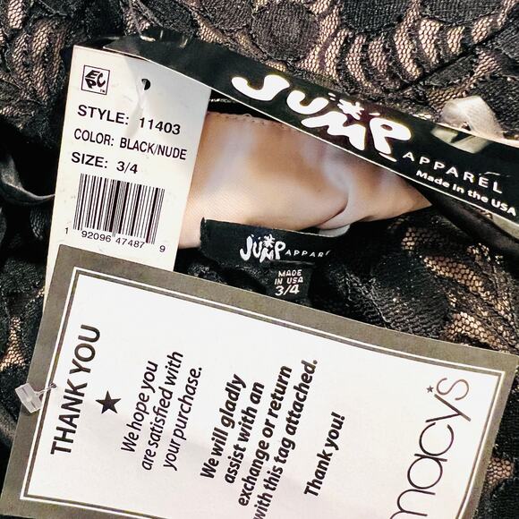 MACY'S JUMP APPAREL NWT Nude Cream & Black Lace Maxi Dress Gown - Size 3/4 - Picture 7 of 10